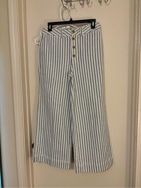 Madewell White and Blue Pinstripe Jeans